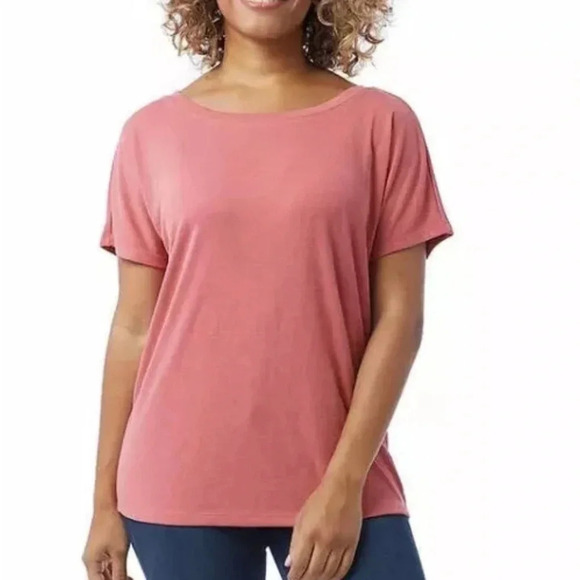 32 Degrees Ladies' Short Sleeve Relaxed Fit Ribbed Top Shirt - Picture 1 of 8